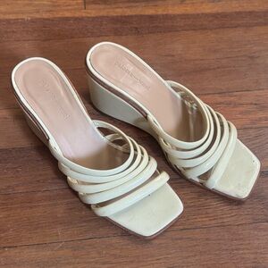 Paloma Wool Cream Wedge Sandals EU 36